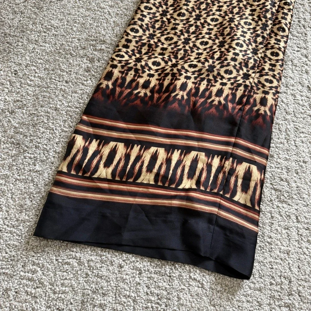 Vintage Cache Wide Leg Animal Print Pants Brown Palazzo‎ Flowy Y2K Earthy Brat 6
